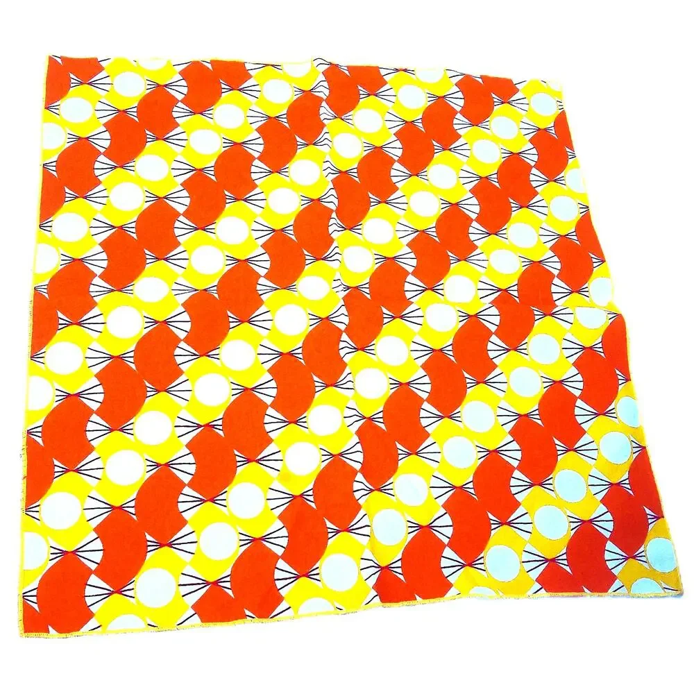 Vintage Vera Neumann Geometric Table Napkins Orange Yellow White Set Of 10